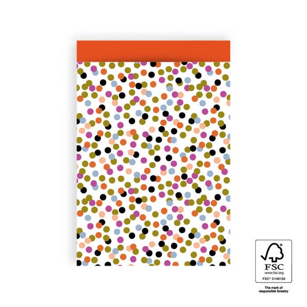 cadeauzakje confetti oranje L