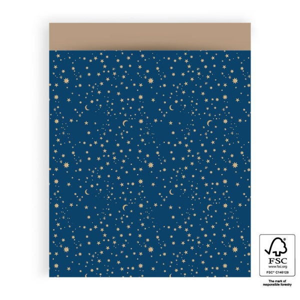 cadeauzak blauw met sterren XL
