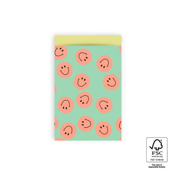 cadeauzakje smiley mint M