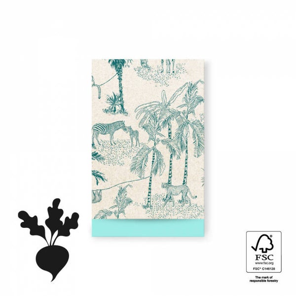 cadeauzakje jungle vintage jade blue M