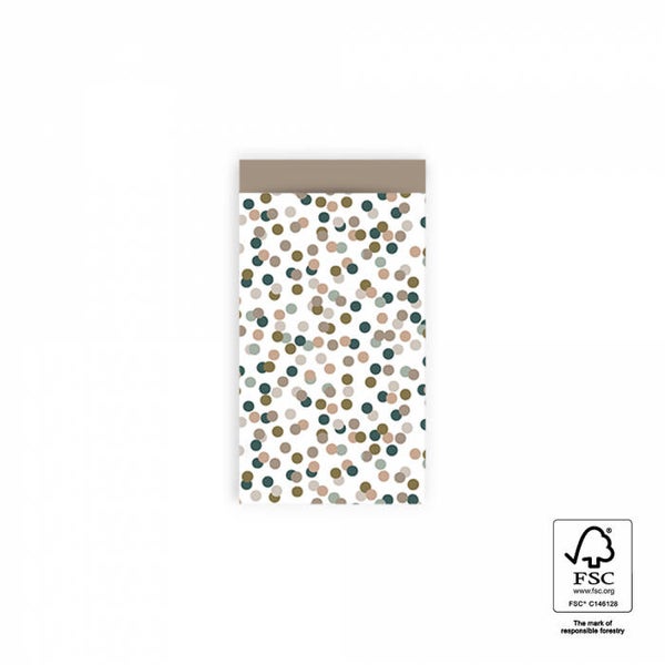 Cadeauzakje confetti taupe S