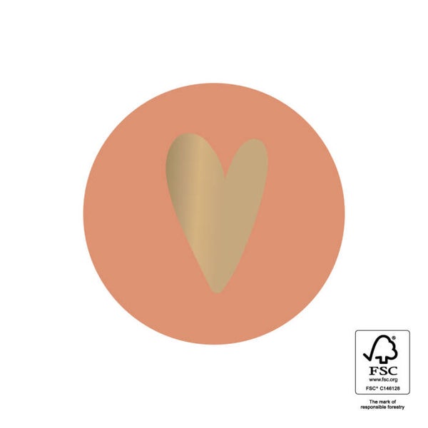 sticker hart dark peach 35mm