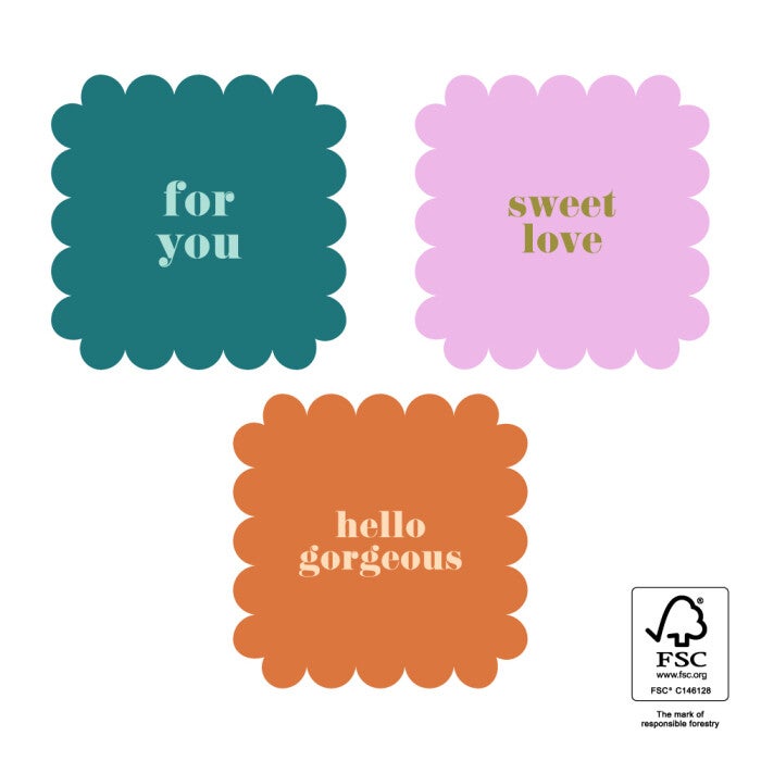 sticker multi cookie bright 3 stuks 55x55mm