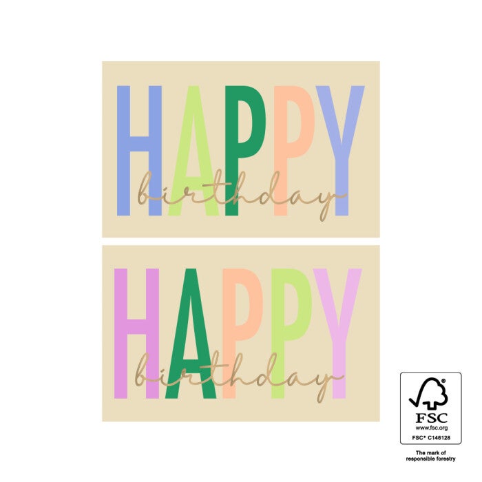 sticker happy birthday letters 2 stuks