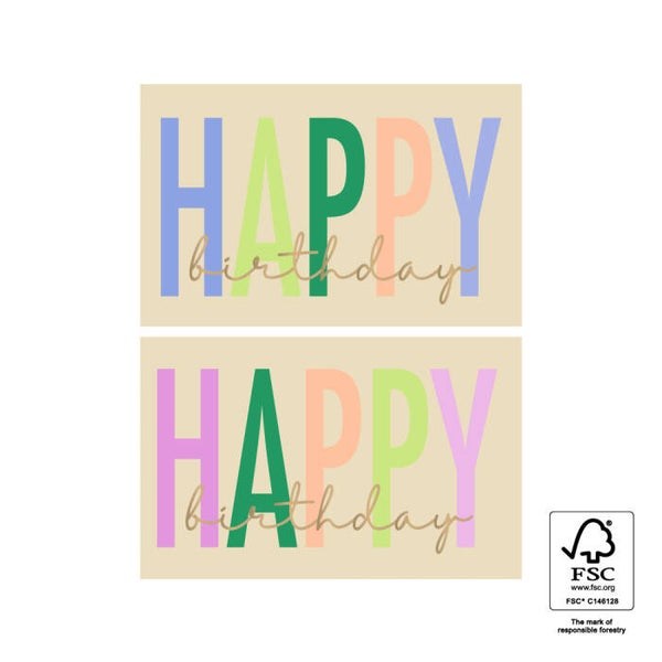 sticker happy birthday letters 2 stuks