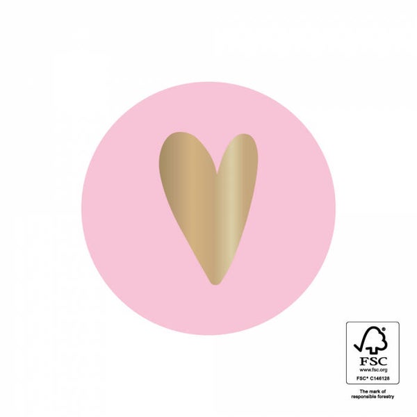 Sticker hart roze 35mm