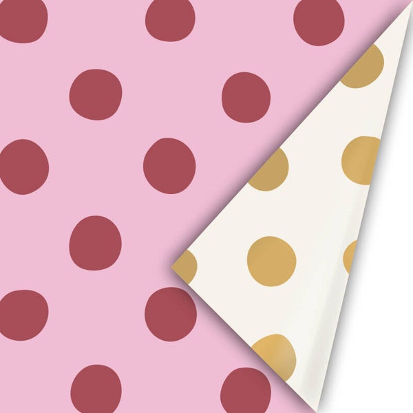 kadopapier polkadots roze dubbelzijdig