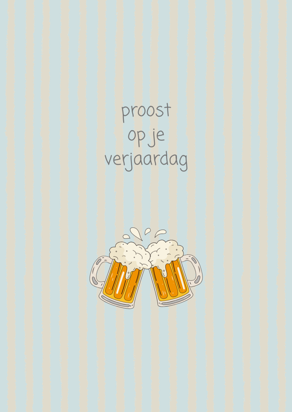 ansichtkaart proost op je verjaardag