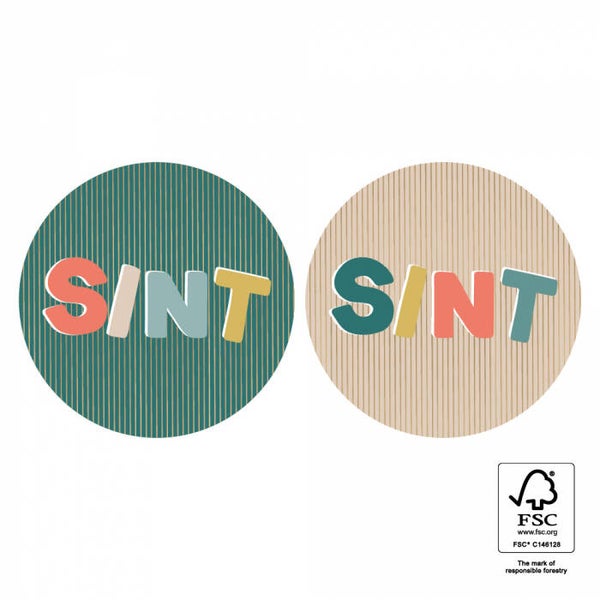 Sint Sticker sint 55mm (2 stuks)