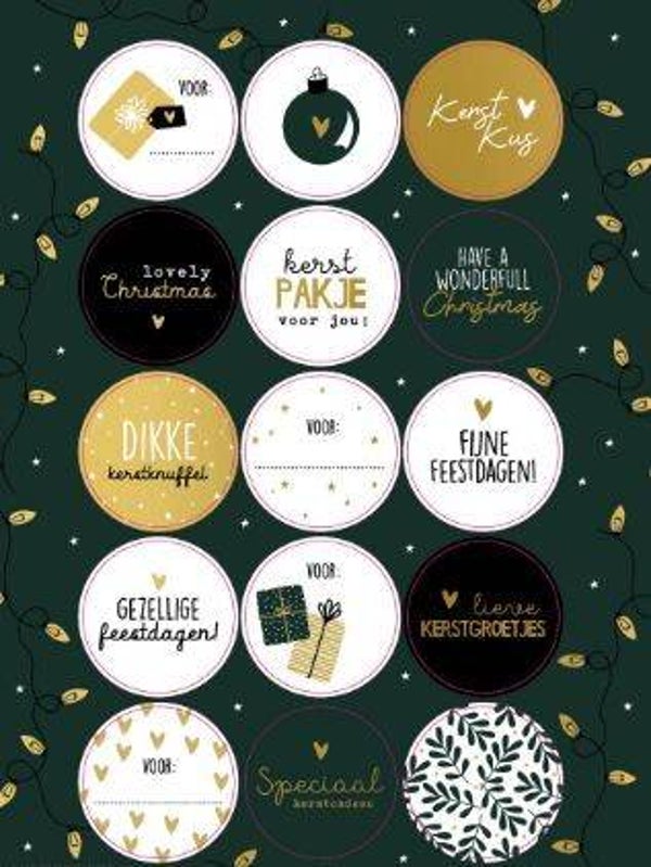 Kerst Stickervel Kerst 15 stickers