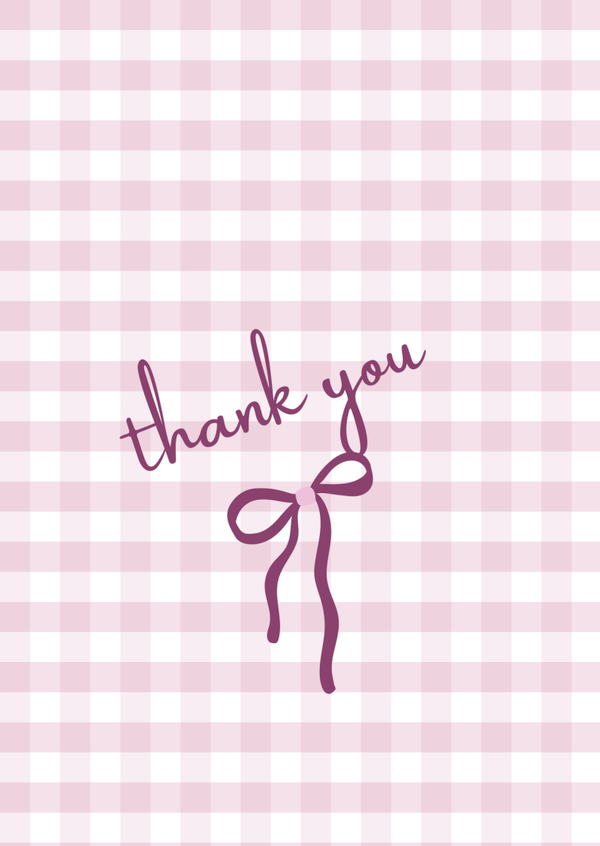 ansichtkaart thank you strikje BINNENKORT VERKRIJGBAAR
