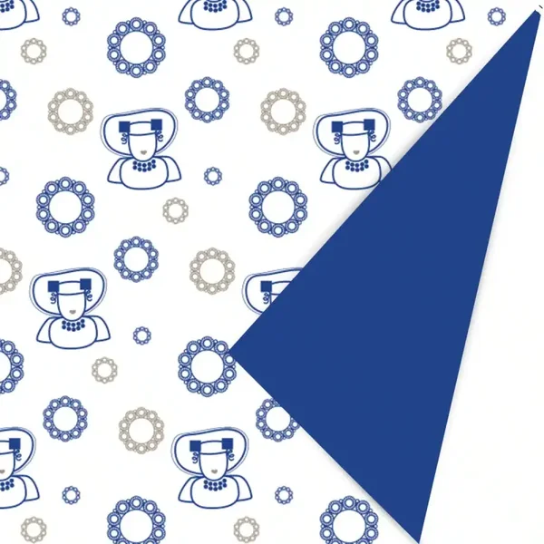 kadopapier zeeuws wit/blauw dubbelzijdig