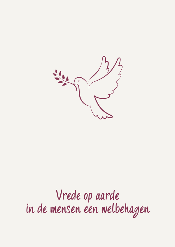 kerst ansichtkaart vrede op aarde