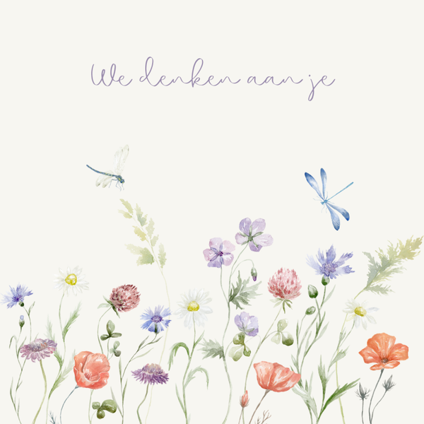 wenskaart we denken aan je bloemenrand COMING SOON