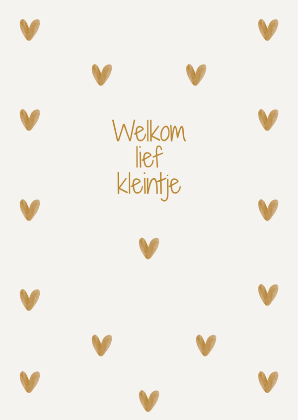 ansichtkaart welkom lief kleintje hartjes BINNENKORT VERKRIJGBAAR