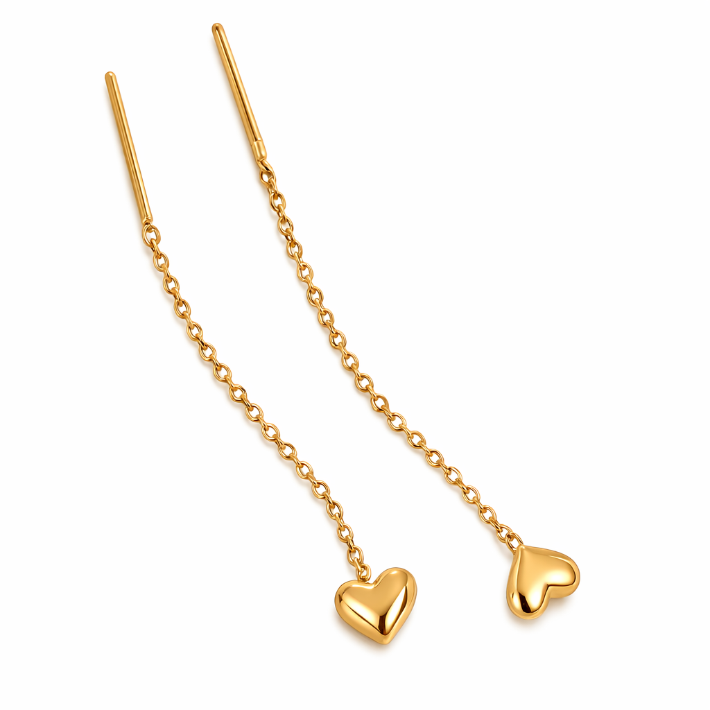 HEART THREAD EARRINGS