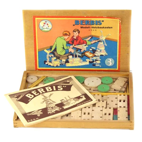 Berbis bouwdoos nr. 3 houten constructie set jaren 50/60