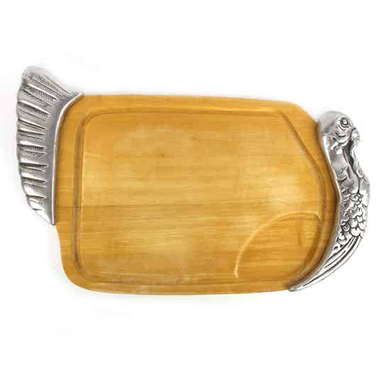 Serveerplank met kalkoen van hout en aluminium – Winsome design