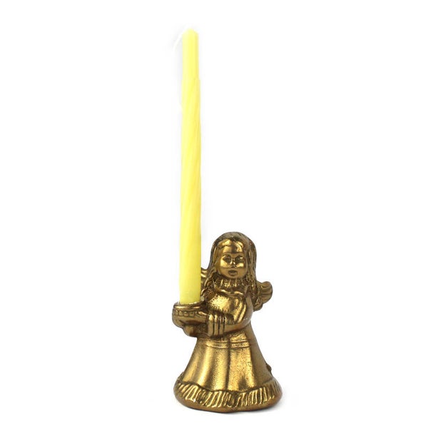 Kandelaar van messing engeltje