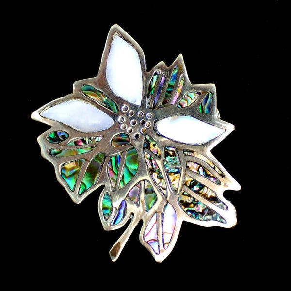 Broch abalone blad en bloem