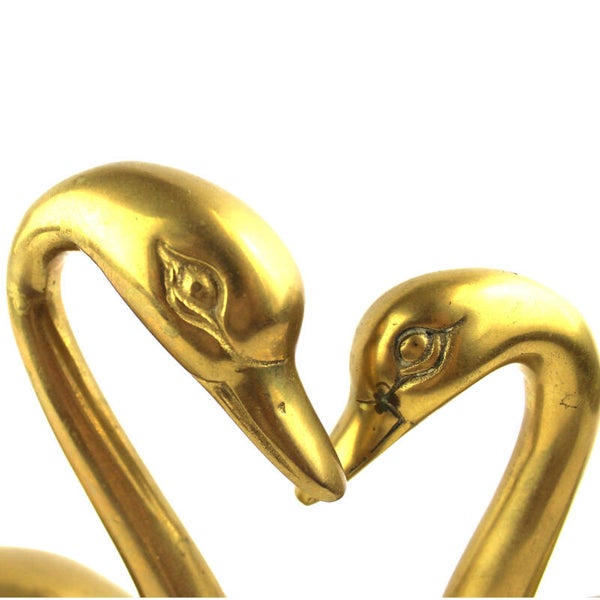 Messing zwanen set symbool voor liefde en trouw