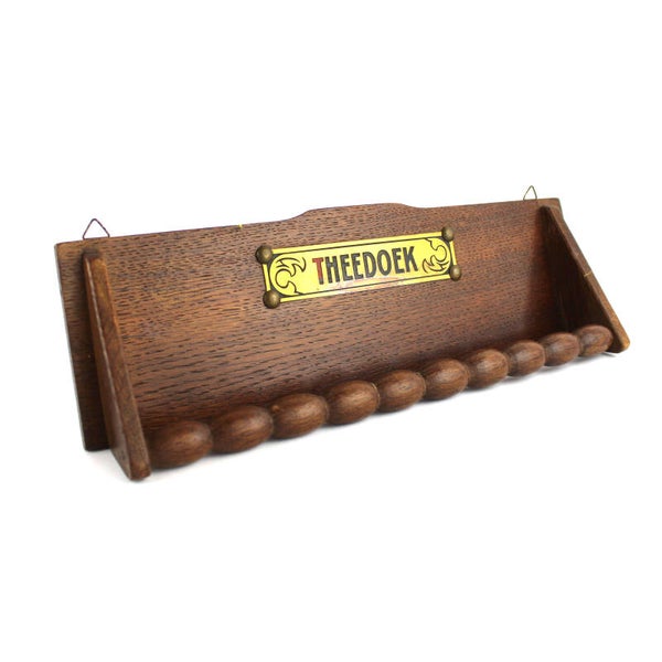 Theedoekrek van hout wandrekje keuken jaren 50/60