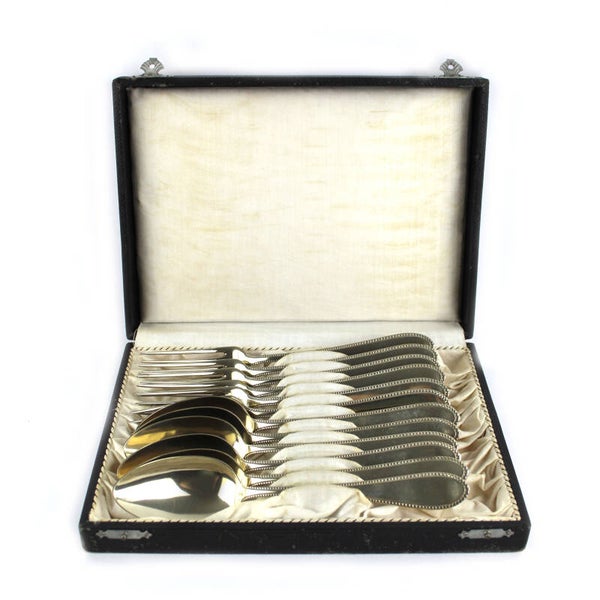 Alpacca bestekset in origineel kistje jaren 20/30