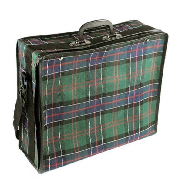 Reiskoffertje met Schotse ruit tartan groen jaren 70