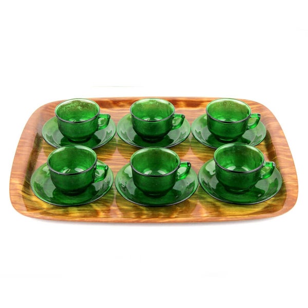 6 Arcoroc Sierra koffiekopjes groen 70's