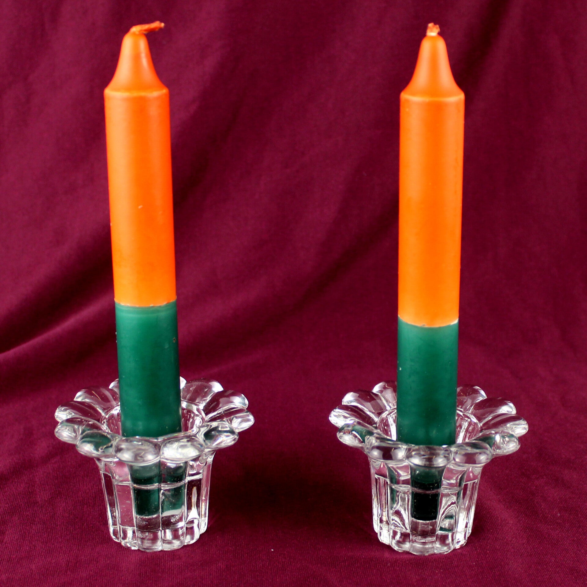 Kandelaars glas bloemvormige rand Italy design