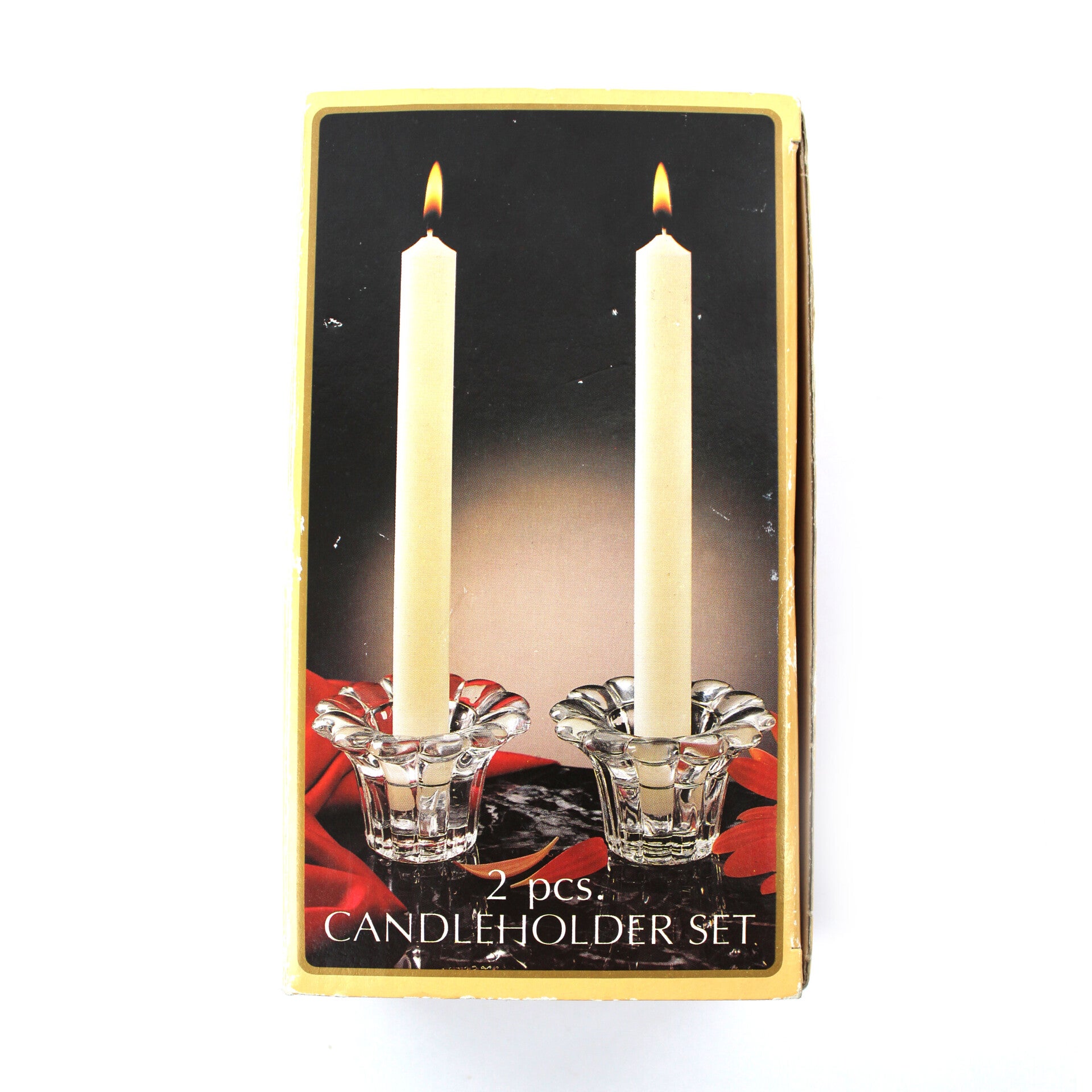 Kandelaars glas bloemvormige rand Italy design