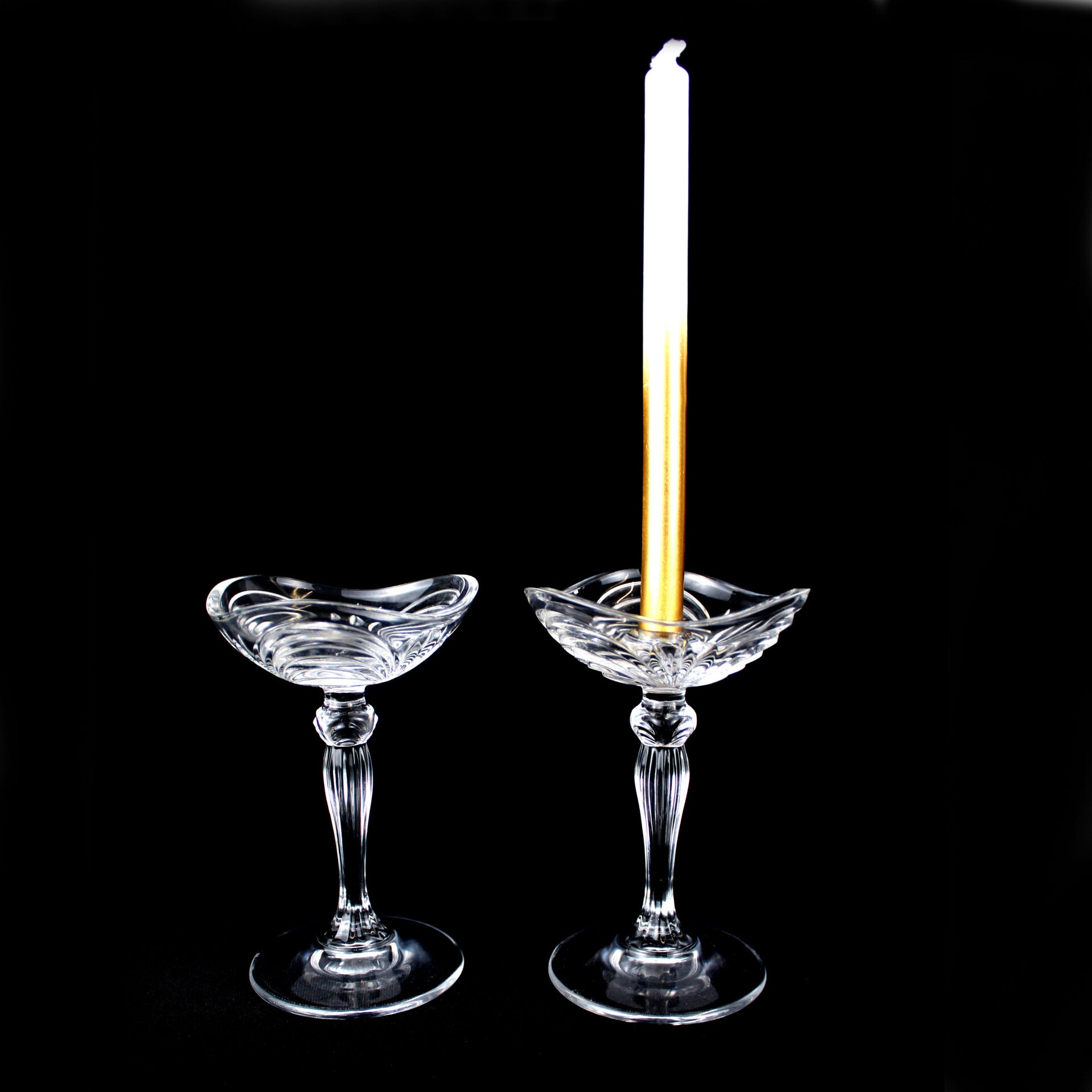 2 kristallen kandelaars op stam  Royal Crystal Rock Italië