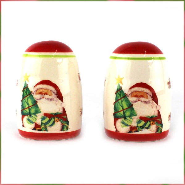 Kerstman peper- en zoutstel van keramiek
