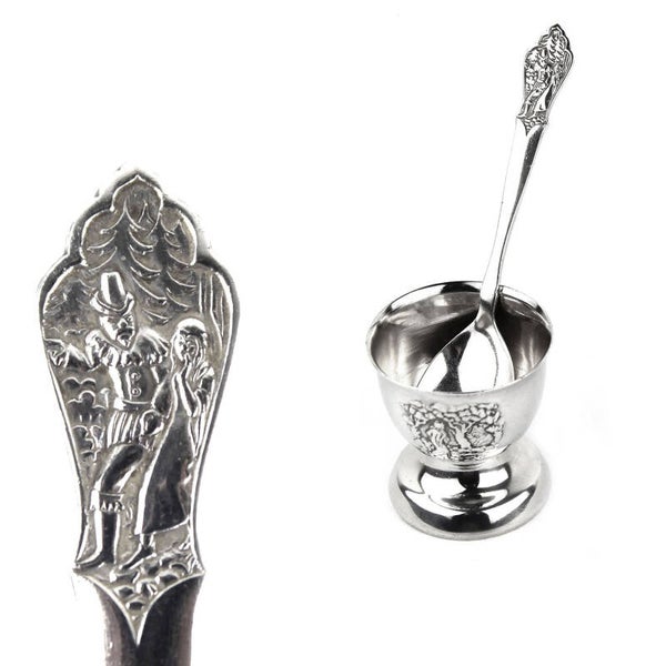 Eierdop met lepel  Sneeuwwitje reliëf  George Nilsson gero