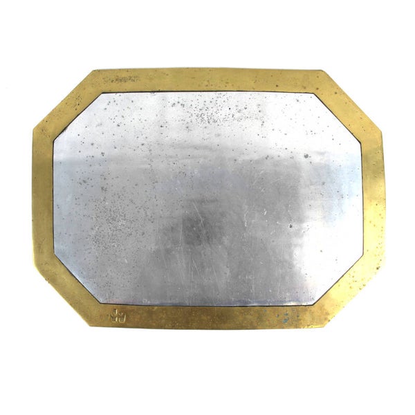 Bord  brutalistisch van David Marshall handgemaakt van messing en aluminium