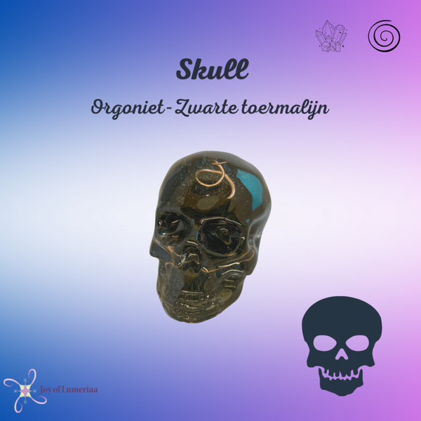 Zwarte toermalijn - Skull - Orgoniet