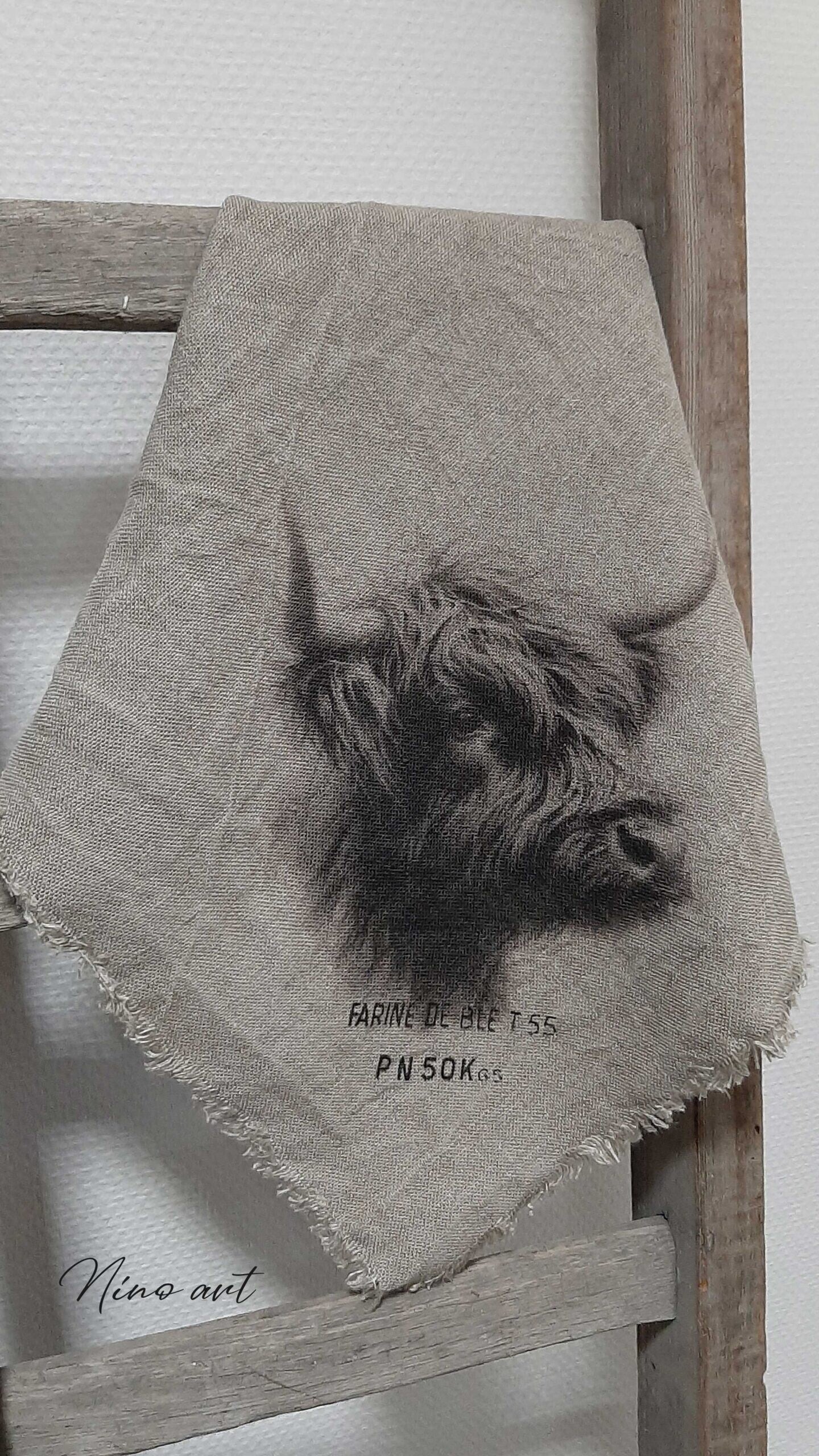 Shabby Doek 'Schotse Hooglander - donker'