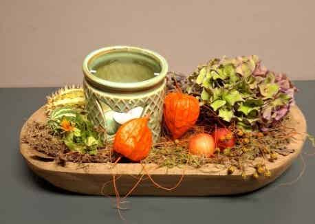 Herfst Nestje Met Groen Waxinelicht