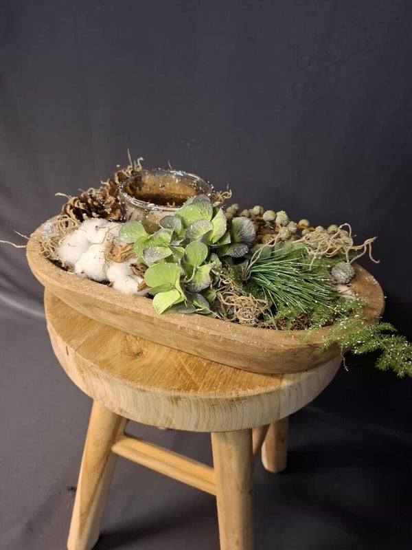 Schaal opgemaakt katoen (natureltinten)