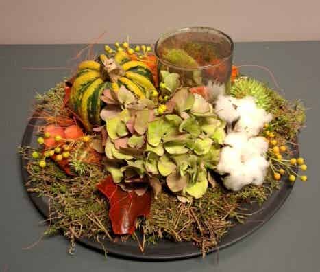 Herfst Opgemaakt Op Platte Schaal