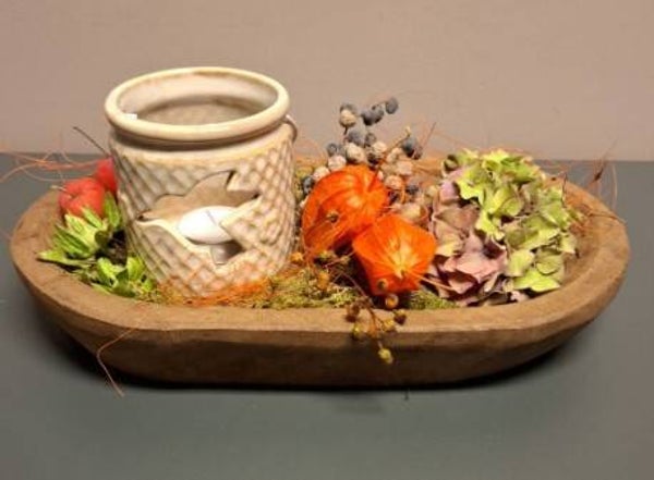 Herfst Nestje Met Beige Waxinelicht