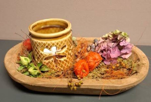 Herfst Nestje Met Geel Waxinelicht