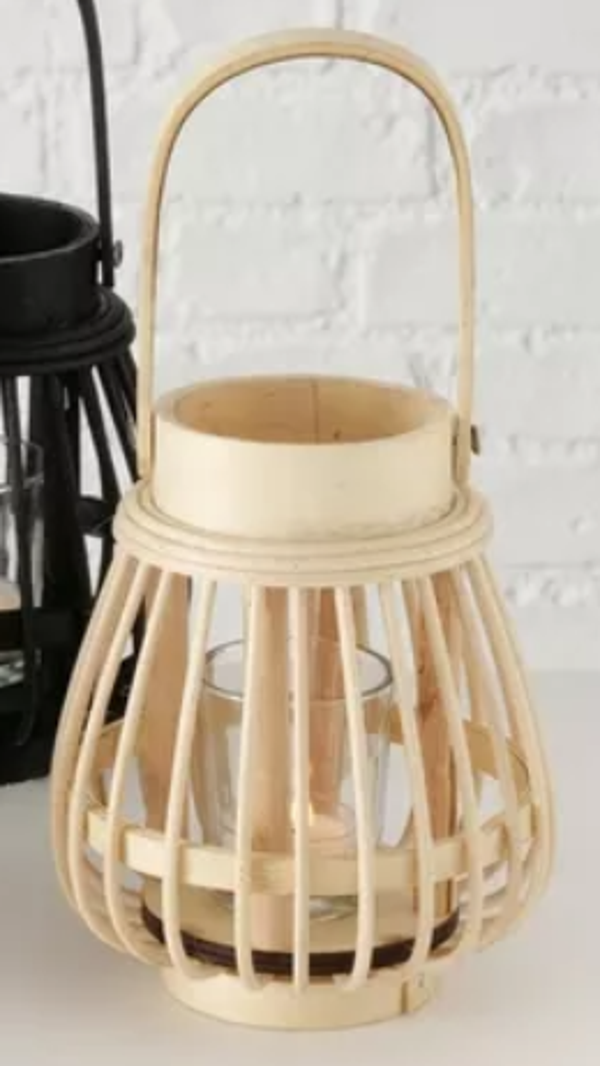 Windlicht Ilvie 14x17cm bamboe