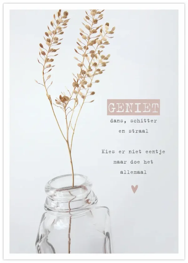 Poster A4 'Geniet'