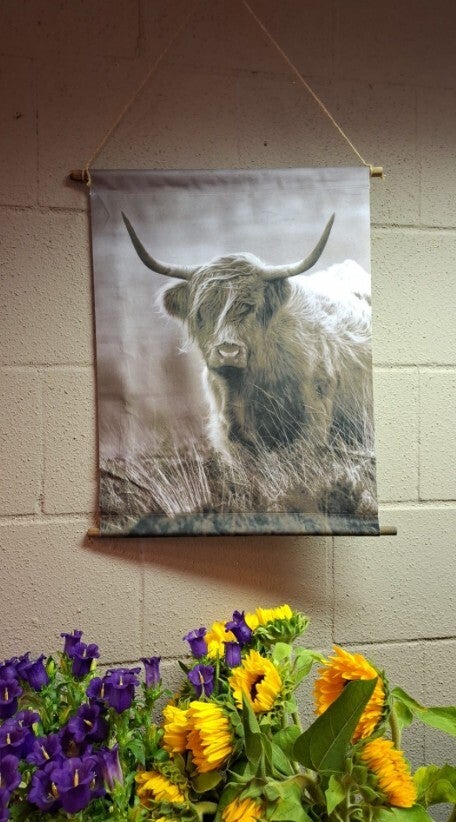 Wanddoek 'Schotse Hooglander Grijs'