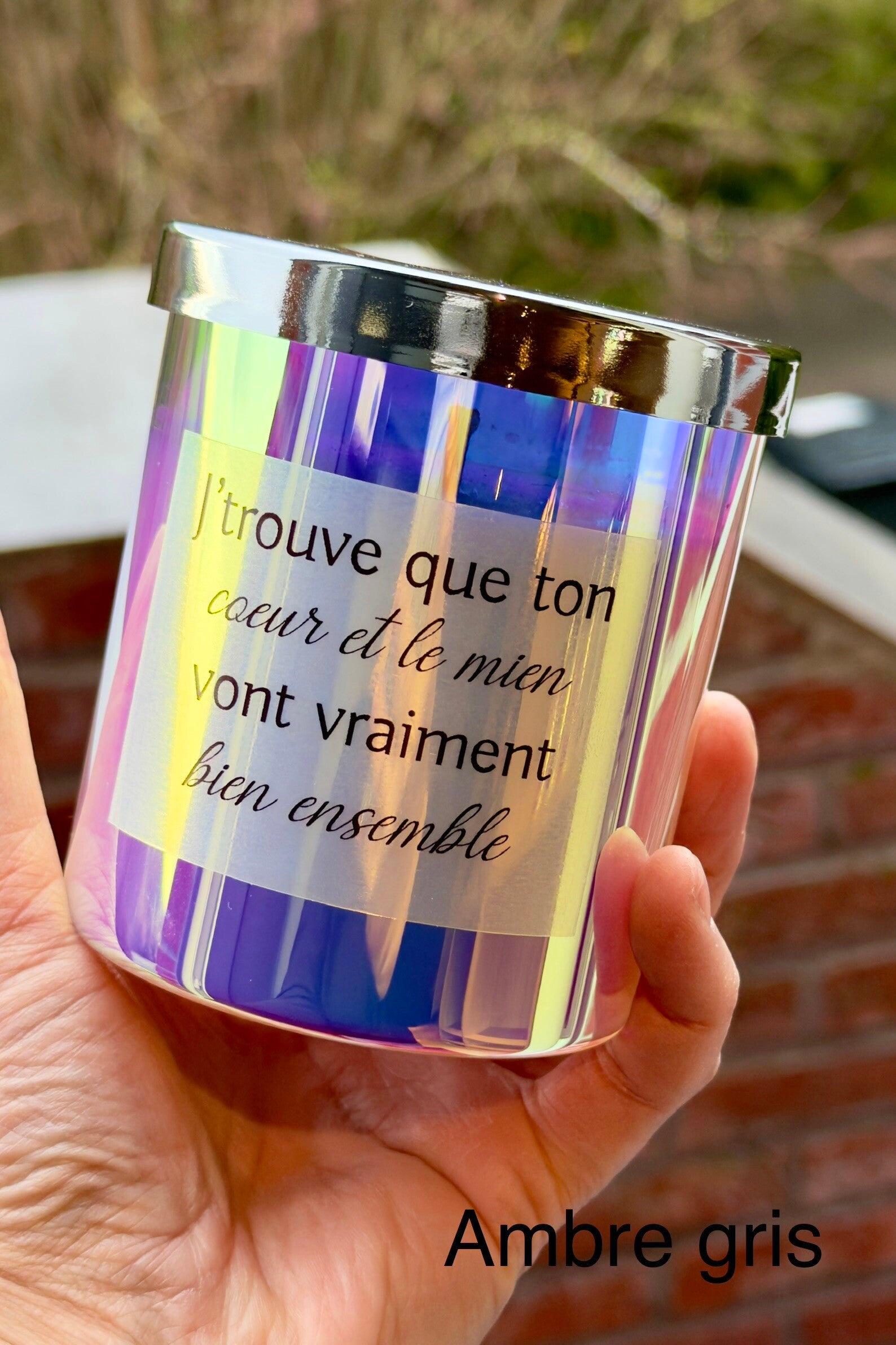 Bougie phrase 250gr ambre gris
