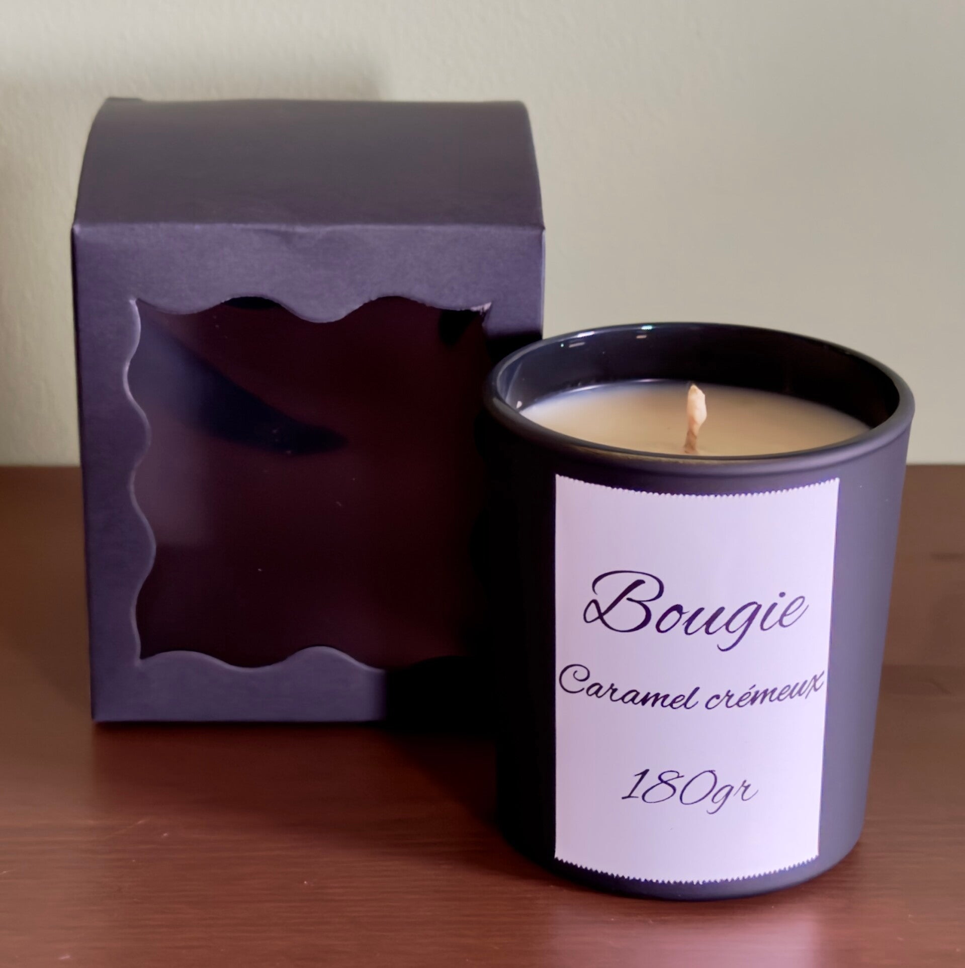 Bougie coulée 180gr caramel crémeux