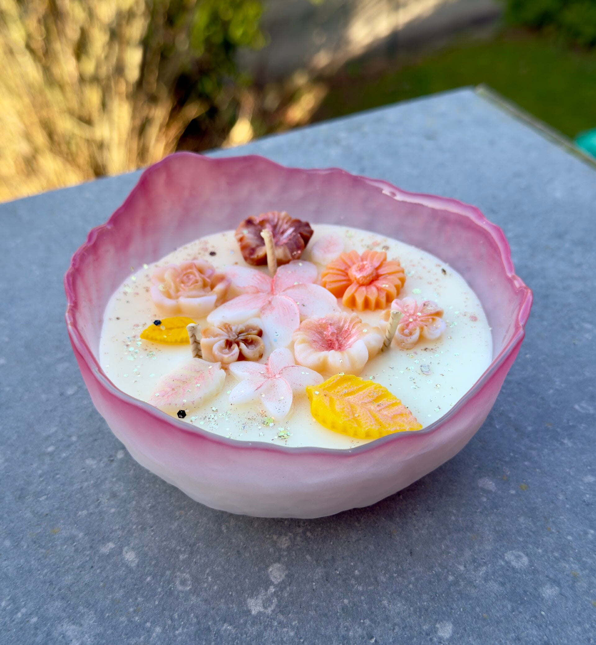 Bougie petit centre de table 250gr monoï