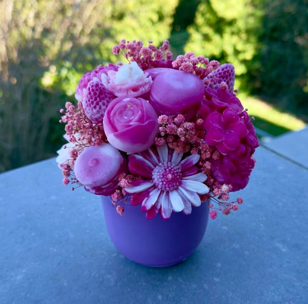 Bouquet de fondants parfumés 280gr Yummy pink