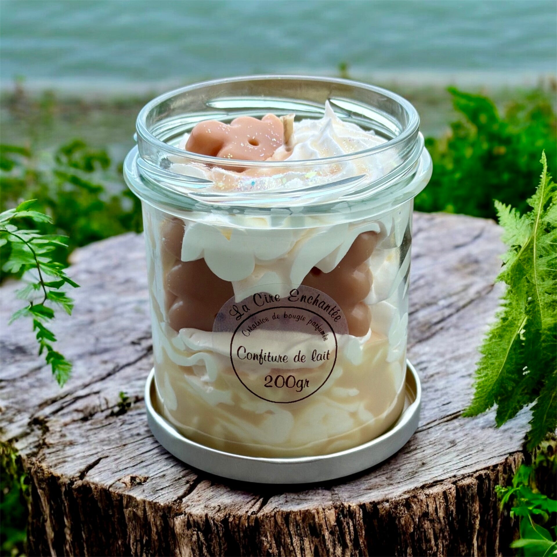 Bougie gourmande pot fermoir 200gr confiture de lait
